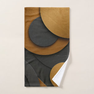 Luxuriöses Schwarz-Gold-geometrisches Abstract-Des Handtuch
