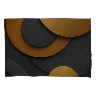 Luxuriöses Schwarz-Gold-geometrisches Abstract-Des Kissenbezug