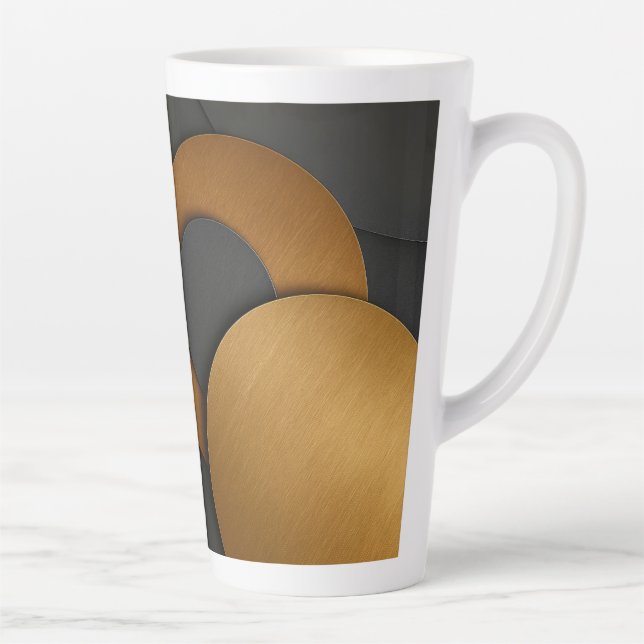 Luxuriöses Schwarz-Gold-geometrisches Abstract-Des Milchtasse (Rechts)