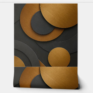 Luxuriöses Schwarz-Gold-geometrisches Abstract-Des Tapete