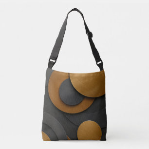 Luxuriöses Schwarz-Gold-geometrisches Abstract-Des Tragetaschen Mit Langen Trägern