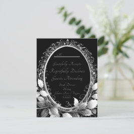Luxuriöses Schwarz-Gold Hochzeitsthema Elegant RSVP Karte