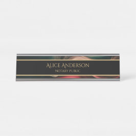 Luxuriöses schwarz-grün Gold elegantes Büro Schreibtischnamensplakette