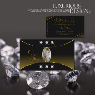 Luxuriöses Schwarz mit goldenem Dekor Diamanten un Visitenkarte
