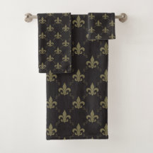 Luxuriöses schwarzes GoldLilien-Muster