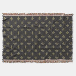 Luxuriöses schwarzes GoldLilien-Muster Decke