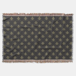 Luxuriöses schwarzes GoldLilien-Muster Decke