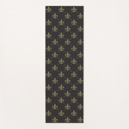 Luxuriöses schwarzes GoldLilien-Muster Yogamatte