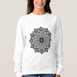 Luxuriöses schwarzes Mandala Design Sweatshirt. Sweatshirt