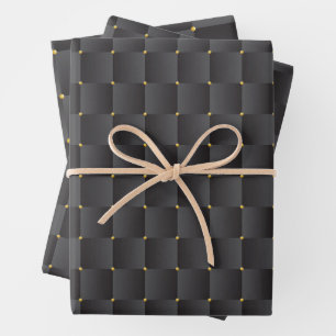 Luxuriöses schwarzes, nahtloses Musterpapier Geschenkpapier Set