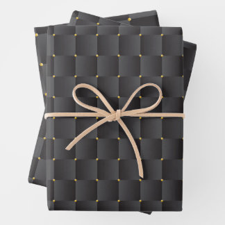 Luxuriöses schwarzes, nahtloses Musterpapier Geschenkpapier Set
