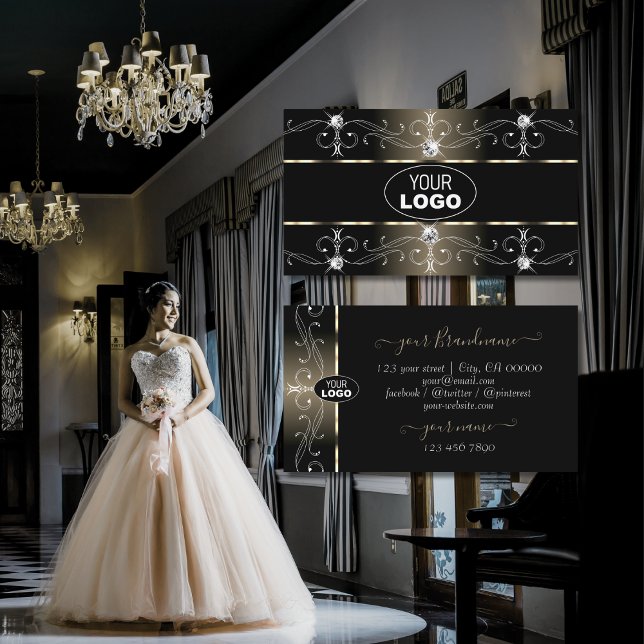 Luxuriöses schwarzes Platinum Verziert mit Juwelen Visitenkarte (Von Creator hochgeladen)