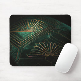 Luxuriöses Smaragdgrün und Art Deco Messing Mousepad