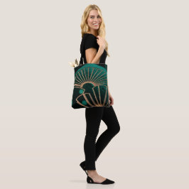 Luxuriöses Smaragdgrün und Art Deco Messing Tasche