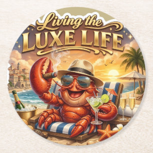 Luxuriöses Sommerstrand-Leben Papier Untersetzer