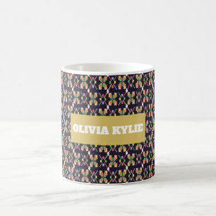 Luxuriöses traditionelles Songket-Pixel-Stickereim Kaffeetasse