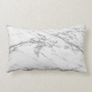 Luxuriöses trendy Silver Glitzer Marmor Cotton Thr Lendenkissen