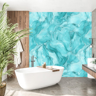 Luxuriöses türkisfarbenes Marmor Texture Aqua Tapete