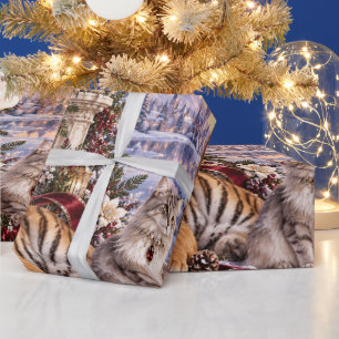 Luxuriöses Wald-Blush-Mauve-Weihnachtspapier Geschenkpapier