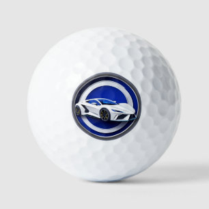 Luxuriöses weißes Sportwagen-Emblem Golfball