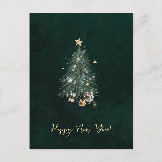Luxurious, artistic design with a  festive tree einladungspostkarte (Vorderseite)