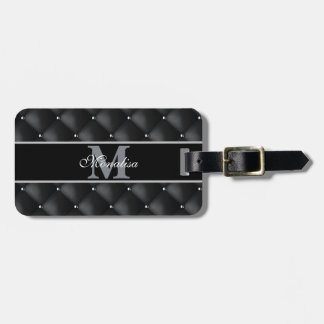 luxurious black design monogramed personalized   gepäckanhänger