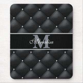 luxurious black design monogramed personalized   mousepad