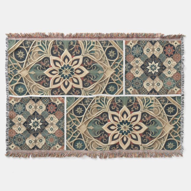 luxurious blanket with elegant geometric 🍁 decke (Vorderseite)