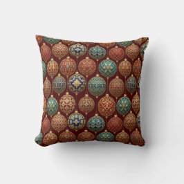 Luxurious Classic Red Blue Gold Ornament Design Kissen