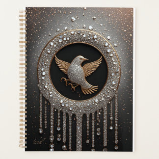 Luxurious Gold and Diamond Bird Emblem Planer