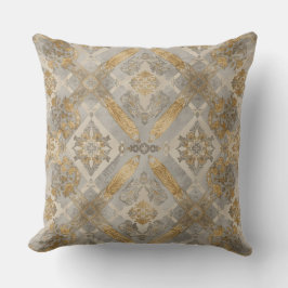 Luxurious, Gold Grey Beigi Ornament , Elegant Kissen