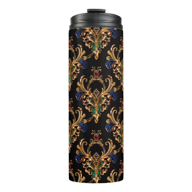 Luxurious Victorian Black Gold Thermosbecher (Vorderseite)