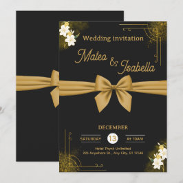 Luxurious wedding invitation in gold einladung