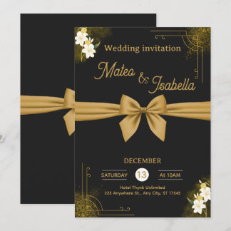 Luxurious wedding invitation in gold einladung