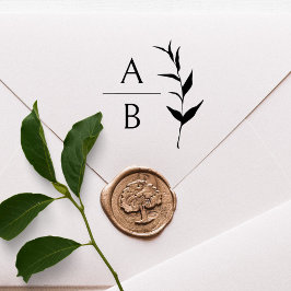 Luxurius Elegant Monogram Botanische Hochzeit Permastempel