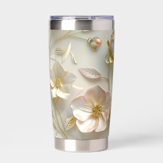 Luxury 3D Embossed Floral Gold Foil Elegant Thermobecher