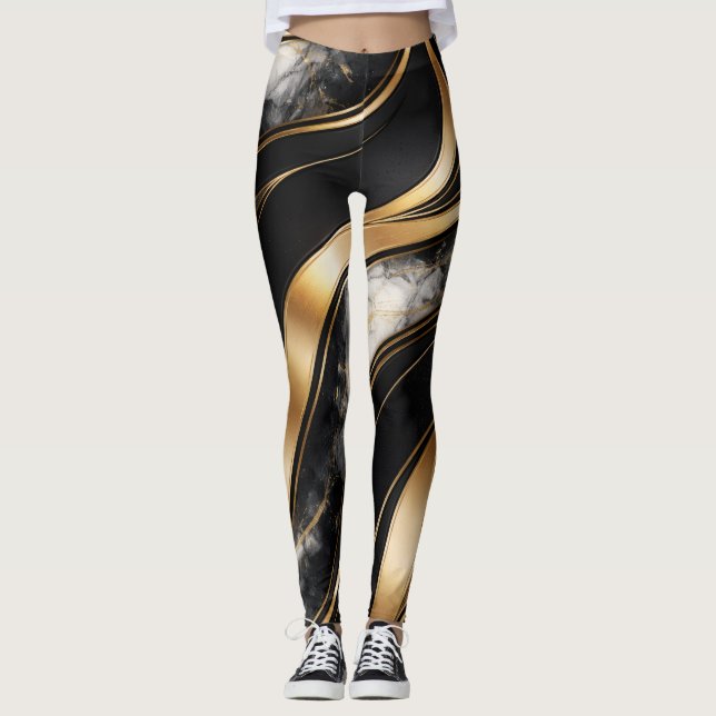 Luxury Abstract Marble Leggings (Vorderseite)