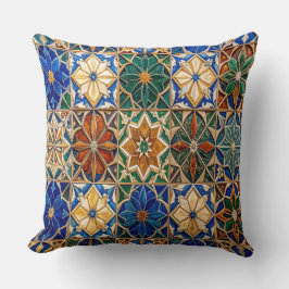 Luxury Algerian Zellig Tile Pattern Prayer Pillow Kissen