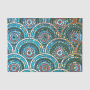 Luxury Aqua Aquamarin Metal Foil Glitzer Dots Circ Seidenpapier