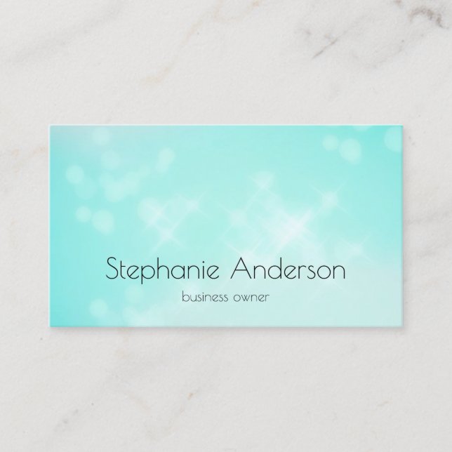 Luxury Aqua Blue Bokeh Glamour Sparkle Visitenkarte (Vorderseite)