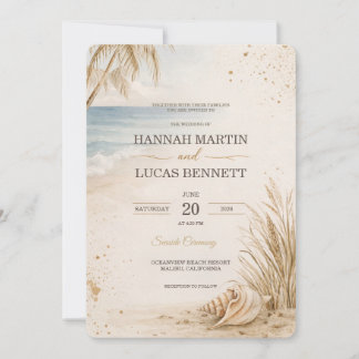 Luxury Beach Wedding Invitation Template