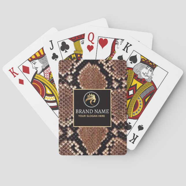 Luxury Beauty Branding Brown Python Snake Skin  Spielkarten (Rückseite)
