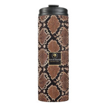 Luxury Beauty Salon Brand Brown Snake Skin 