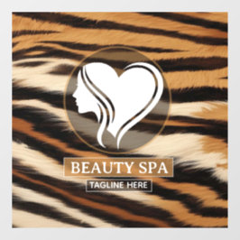 Luxury Beauty Spa Logo Elegant Tiger Print Salon Fensteraufkleber