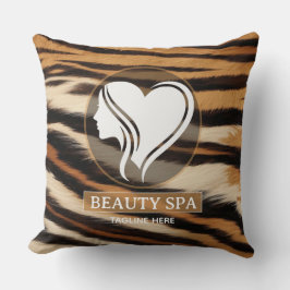 Luxury Beauty Spa Logo Elegant Tiger Print Salon Kissen