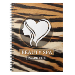 Luxury Beauty Spa Logo Elegant Tiger Print Salon Notizblock