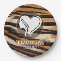 Luxury Beauty Spa Logo Elegant Tiger Print Salon 