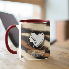 Luxury Beauty Spa Logo Elegant Tiger Print Salon Tasse