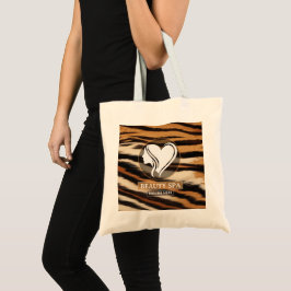 Luxury Beauty Spa Logo Elegant Tiger Print Salon Tragetasche