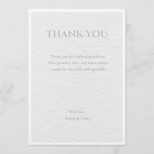 Luxury Beige & Gold Wedding Thank You Card | Elega Einladung (Vorderseite)